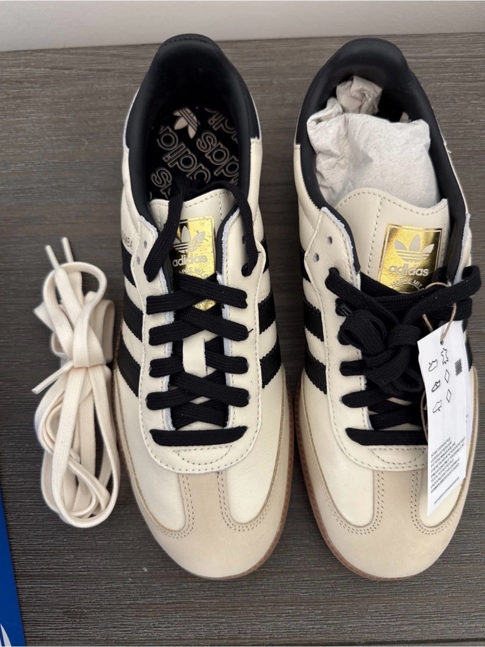 Adidas Samba OG (Cream White/Core Black/Sand Strata) Women's Shoes ID0478 Size 9 - Picture 3 of 6